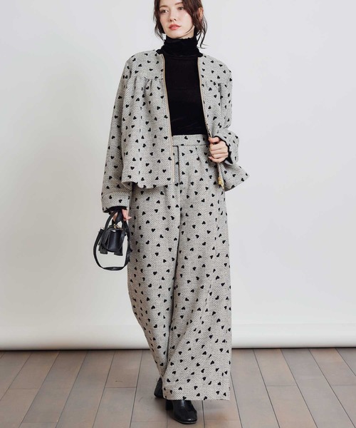 PICCIN（ピッチン）の「【セットアップ可能】フロッキーハートヘリンボーンパンツ（その他パンツ・レディース・モカ/ベージュ・M）」の15枚目の写真