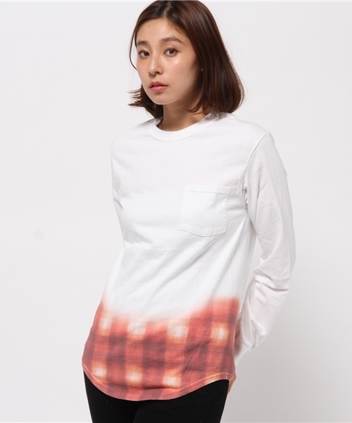 OUTLET(アウトレット)の「【Ciaopanic】レイヤード用転写プリントロング(Tシャツ/カットソー・レディース・その他1/レッド/ブルー・FREE)」の2枚目の写真