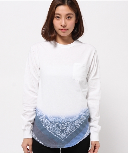 OUTLET(アウトレット)の「【Ciaopanic】レイヤード用転写プリントロング(Tシャツ/カットソー・レディース・その他1/レッド/ブルー・FREE)」の10枚目の写真