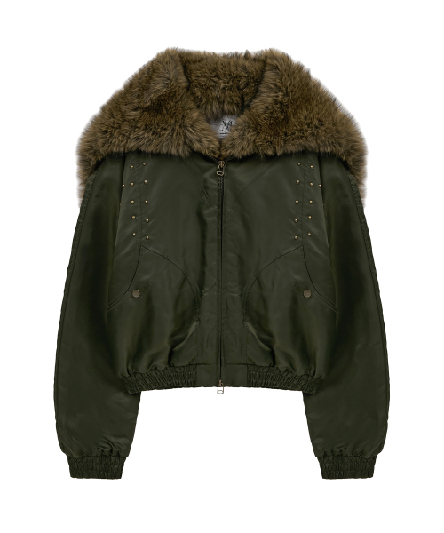Midnight Move(ミッドナイトムーブ)の「fur ny jumper (khaki)(その他アウター・レディース・その他・FREE)」の1枚目の写真