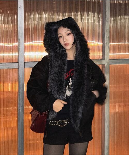Midnight Move(ミッドナイトムーブ)の「fur ny jumper (khaki)(その他アウター・レディース・その他・FREE)」の15枚目の写真