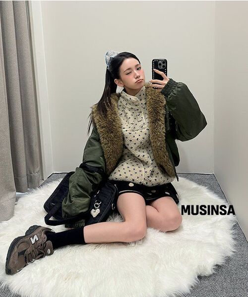 Midnight Move(ミッドナイトムーブ)の「fur ny jumper (khaki)(その他アウター・レディース・その他・FREE)」の16枚目の写真