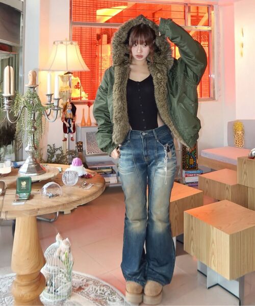 Midnight Move(ミッドナイトムーブ)の「fur ny jumper (khaki)(その他アウター・レディース・その他・FREE)」の17枚目の写真
