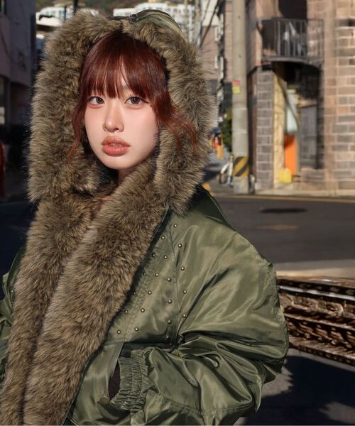Midnight Move(ミッドナイトムーブ)の「fur ny jumper (khaki)(その他アウター・レディース・その他・FREE)」の18枚目の写真