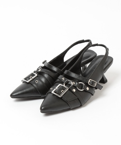 3.3 Field Trip （3.3フィールドトリップ）の「3.3 Field Trip／ベルトデザインミュール（パンプス・レディース・オフホワイト/ブラック/カモフラージュ/グレー系カモフラージュ/その他2・MEDIUM/LARGE）」の19枚目の写真