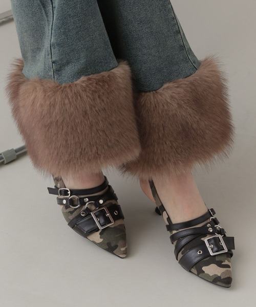 3.3 Field Trip （3.3フィールドトリップ）の「3.3 Field Trip／ベルトデザインミュール（パンプス・レディース・オフホワイト/ブラック/カモフラージュ/グレー系カモフラージュ/その他2・MEDIUM/LARGE）」の15枚目の写真