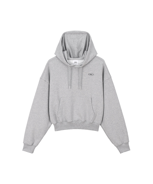BORN TO WIN（ボーントゥウィン）の「W SILVER B CROP HOODIE [MELANGE GREY]（パーカー・レディース・その他・1/2/3）」の2枚目の写真