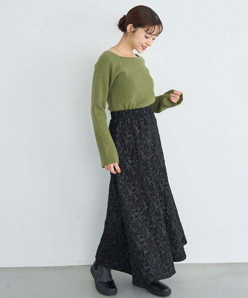 mil（ミル）の「ふくれジャガード セミマーメイドスカート【585121】（スカート・レディース・ブラウン/ブラック・XS/S）」の6枚目の写真