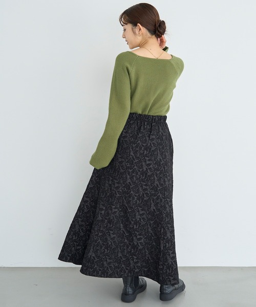 mil（ミル）の「ふくれジャガード セミマーメイドスカート【585121】（スカート・レディース・ブラウン/ブラック・XS/S）」の5枚目の写真
