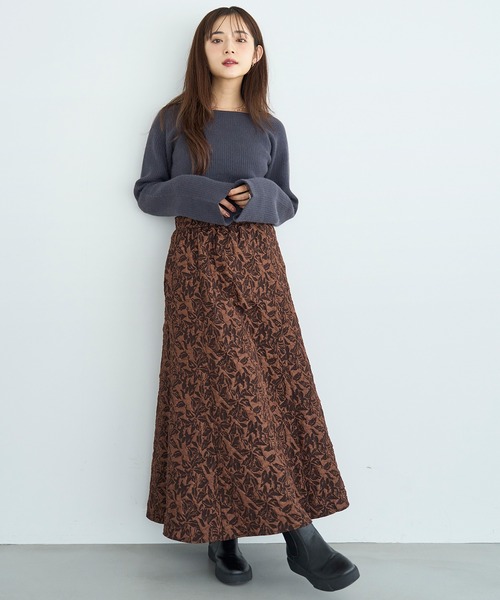 mil（ミル）の「ふくれジャガード セミマーメイドスカート【585121】（スカート・レディース・ブラウン/ブラック・XS/S）」の12枚目の写真