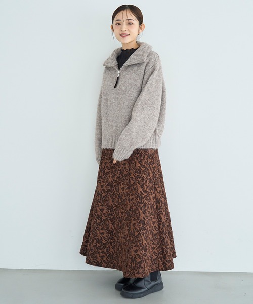 mil（ミル）の「ふくれジャガード セミマーメイドスカート【585121】（スカート・レディース・ブラウン/ブラック・XS/S）」の9枚目の写真