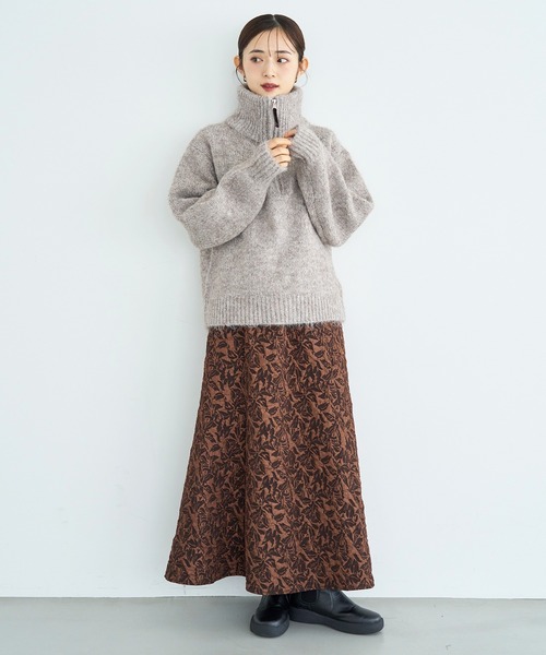 mil（ミル）の「ふくれジャガード セミマーメイドスカート【585121】（スカート・レディース・ブラウン/ブラック・XS/S）」の10枚目の写真