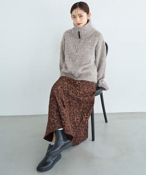 mil（ミル）の「ふくれジャガード セミマーメイドスカート【585121】（スカート・レディース・ブラウン/ブラック・XS/S）」の11枚目の写真