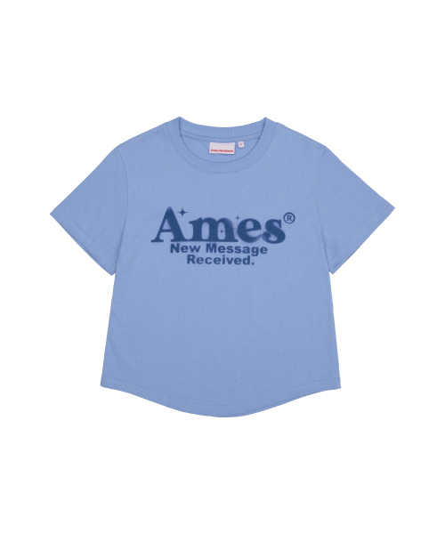 AMESWORLDWIDE（アメスワールドワイド）の「ROUND HEM CROP TEE BLUE（Tシャツ/カットソー・レディース・その他・FREE）」の2枚目の写真