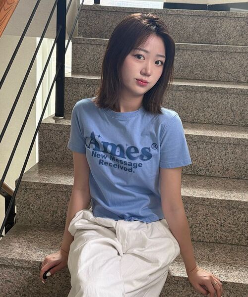 AMESWORLDWIDE(アメスワールドワイド)の「ROUND HEM CROP TEE BLUE(Tシャツ/カットソー・レディース・その他・FREE)」の12枚目の写真