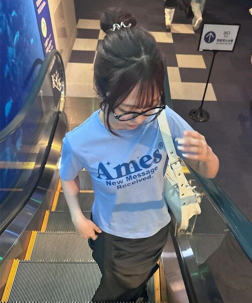 AMESWORLDWIDE(アメスワールドワイド)の「ROUND HEM CROP TEE BLUE(Tシャツ/カットソー・レディース・その他・FREE)」の13枚目の写真
