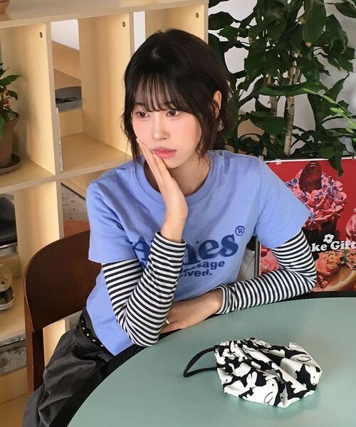 AMESWORLDWIDE(アメスワールドワイド)の「ROUND HEM CROP TEE BLUE(Tシャツ/カットソー・レディース・その他・FREE)」の14枚目の写真
