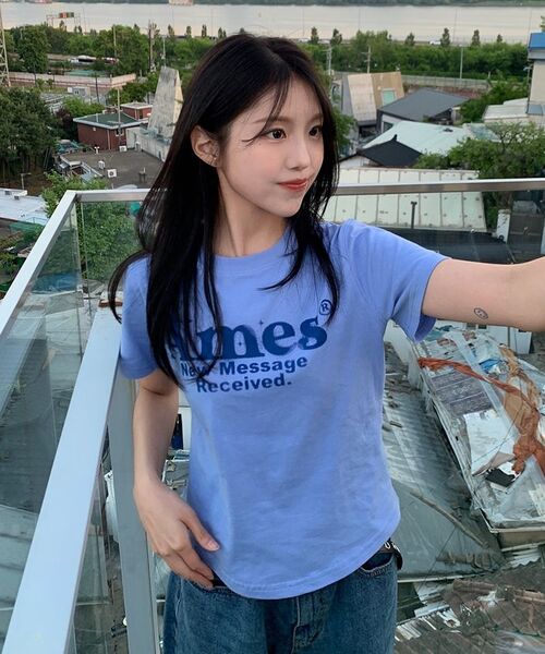 AMESWORLDWIDE(アメスワールドワイド)の「ROUND HEM CROP TEE BLUE(Tシャツ/カットソー・レディース・その他・FREE)」の15枚目の写真