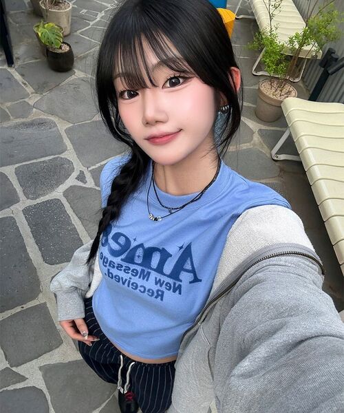 AMESWORLDWIDE(アメスワールドワイド)の「ROUND HEM CROP TEE BLUE(Tシャツ/カットソー・レディース・その他・FREE)」の17枚目の写真