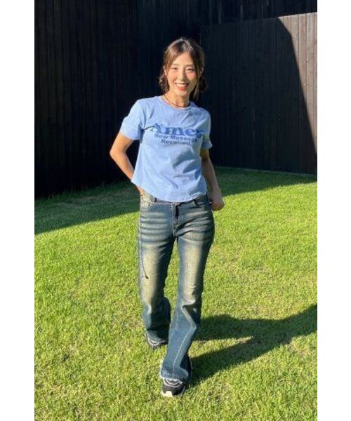 AMESWORLDWIDE(アメスワールドワイド)の「ROUND HEM CROP TEE BLUE(Tシャツ/カットソー・レディース・その他・FREE)」の21枚目の写真