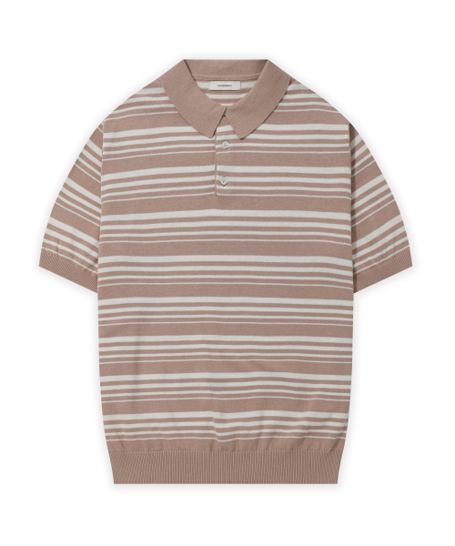 MANNERGRAM(マナーグラム)の「ピュアコットン100ストライプカラーニット_グリーンラベル - 5色(ポロシャツ・メンズ・ブラック/ベージュ/ブラウン/ダークネイビー・LARGE/MEDIUM/WS/X-LARGE)」の7枚目の写真