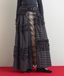 AOPT（アオプト）の「UNBALANCE FRILL MAXI SKIRT - CHECK（スカート）」