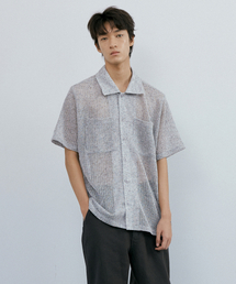 Needle crochet 1/2 shirt (gray bokashi)