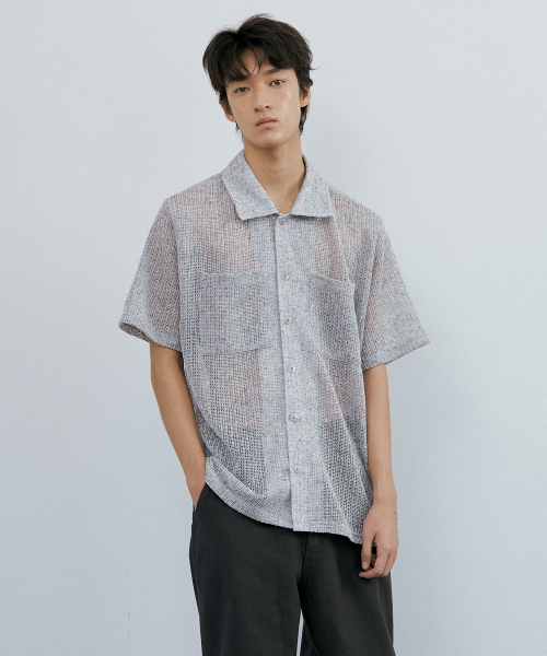 ENDOOR(エンドア)の「Needle crochet 1/2 shirt (gray bokashi)(シャツ/ブラウス・メンズ・その他・1/2)」の1枚目の写真