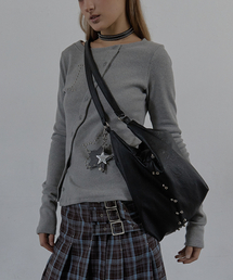 STUDDED TWO-WAY BIG BAG / BLACK