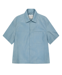 UNGIMMICK（アンジミック）の「NAPPA LEATHER SHORT SLEEVE SHIRT (SKY BLUE / LAMBSKIN)（シャツ/ブラウス）」