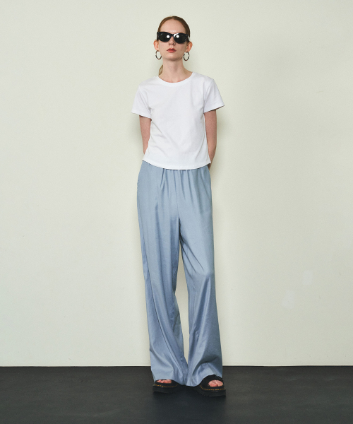 CITTA（シータ）の「[エッセンシャル] ベーシック半袖Tシャツ_CTT325(ホワイト)（Tシャツ/カットソー・レディース・ホワイト・FREE）」の3枚目の写真