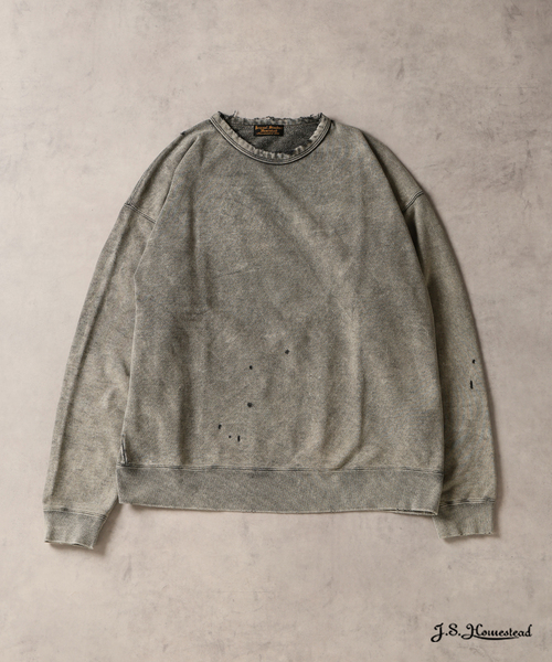 JOURNAL STANDARD J.S HOMESTEAD（ジャーナルスタンダードホームステッド）の「J.S.Homestead / パシフィック 裏毛 ダメージ スウェット（スウェット・メンズ・ライトグレー/Red/ライトブルー/ブラック・X-LARGE/LARGE/MEDIUM）」の2枚目の写真