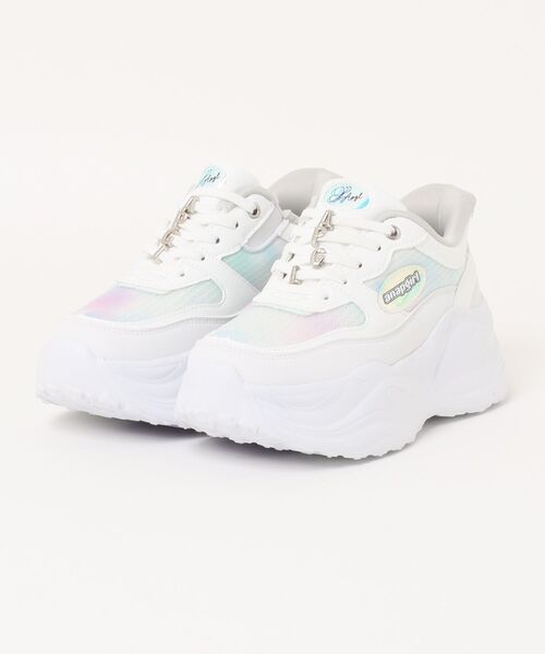 ANAP GiRL(アナップガール)の「【ANAP GIRL】スパットシューズ 厚底カジュアル(スニーカー・キッズ・ピンク/シルバー/ホワイト/ブラック・24.0cm/23.0cm/22.0cm/21.0cm)」の2枚目の写真