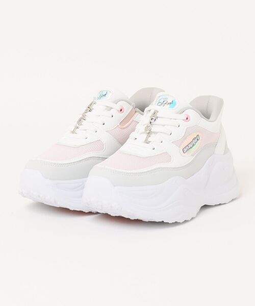 ANAP GiRL(アナップガール)の「【ANAP GIRL】スパットシューズ 厚底カジュアル(スニーカー・キッズ・ピンク/シルバー/ホワイト/ブラック・24.0cm/23.0cm/22.0cm/21.0cm)」の3枚目の写真