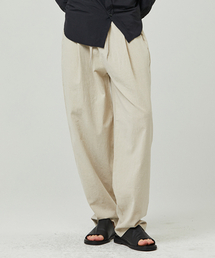 ease（イーズ）の「リネンバンディングパンツ [オーバーサイズ]_オートミール_成人男女共用（スウェットパンツ）」