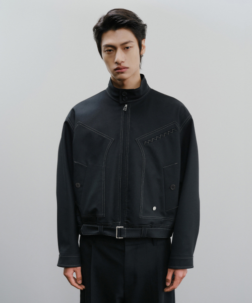 IEY(アイイーワイ)の「HARRIS BELTED JACKET Black(その他アウター・レディース・その他・MEDIUM)」の1枚目の写真
