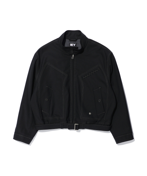 IEY(アイイーワイ)の「HARRIS BELTED JACKET Black(その他アウター・レディース・その他・MEDIUM)」の2枚目の写真