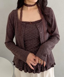 CLEA（クレア）の「ドットキャミアンサンブルカーディガン（アンサンブル）」