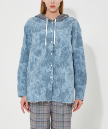 TONSIL（トンスル）の「オーバーサイズフードシャツブルー（シャツ/ブラウス）」