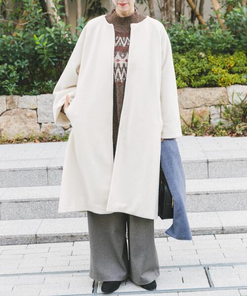 ITEMS URBANRESEARCH(アイテムズ アーバンリサーチ)の「シャーベットカラーコート(その他アウター・レディース・ホワイト系その他/ミント/ブラウン系その他・FREE)」の1枚目の写真