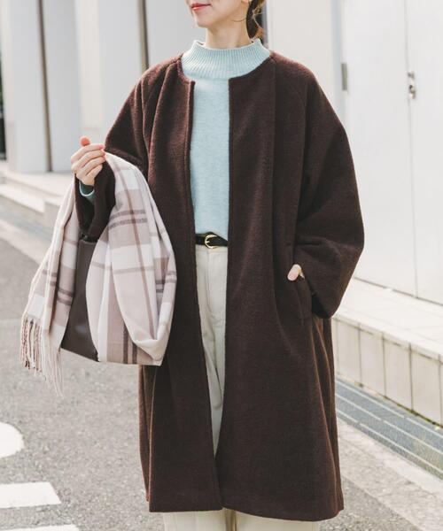 ITEMS URBANRESEARCH(アイテムズ アーバンリサーチ)の「シャーベットカラーコート(その他アウター・レディース・ホワイト系その他/ミント/ブラウン系その他・FREE)」の2枚目の写真