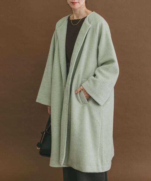 ITEMS URBANRESEARCH(アイテムズ アーバンリサーチ)の「シャーベットカラーコート(その他アウター・レディース・ホワイト系その他/ミント/ブラウン系その他・FREE)」の4枚目の写真