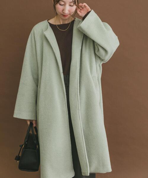 ITEMS URBANRESEARCH(アイテムズ アーバンリサーチ)の「シャーベットカラーコート(その他アウター・レディース・ホワイト系その他/ミント/ブラウン系その他・FREE)」の7枚目の写真