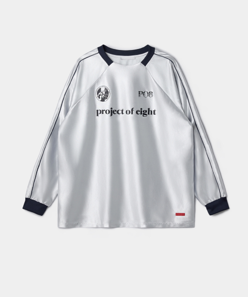 PO8(ピーオーエイト)の「PO8 LEAGUE LONG SLEEVE T-SHIRTS - GREY(Tシャツ/カットソー・レディース・グレー・MEDIUM/LARGE)」の2枚目の写真