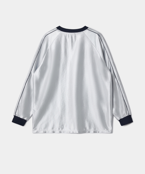 PO8(ピーオーエイト)の「PO8 LEAGUE LONG SLEEVE T-SHIRTS - GREY(Tシャツ/カットソー・レディース・グレー・MEDIUM/LARGE)」の3枚目の写真