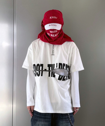 ROARINGRAD（ロアリングラド）の「レイヤードジッパーオーバーティーシャツホワイト（Tシャツ/カットソー）」