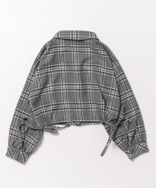 ANAP kids(アナップキッズ)の「サイドシャーリングチェックシャツ(シャツ/ブラウス・キッズ・グレー/ベージュ・130/120/110)」の6枚目の写真