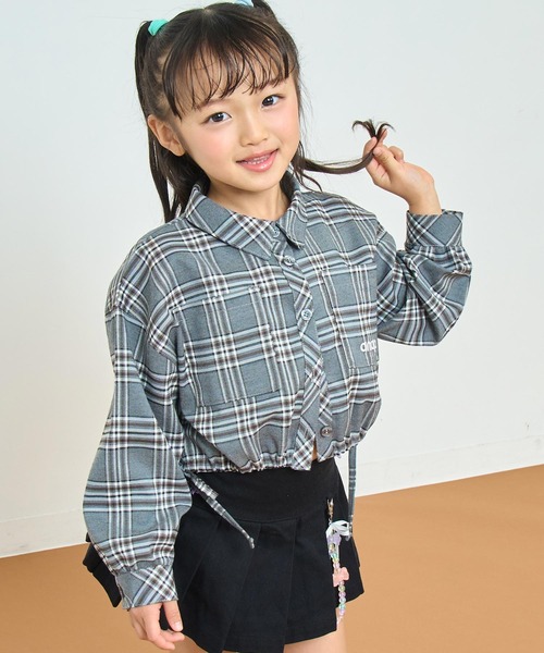 ANAP kids(アナップキッズ)の「サイドシャーリングチェックシャツ(シャツ/ブラウス・キッズ・グレー/ベージュ・130/120/110)」の14枚目の写真