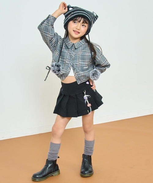 ANAP kids(アナップキッズ)の「サイドシャーリングチェックシャツ(シャツ/ブラウス・キッズ・グレー/ベージュ・130/120/110)」の9枚目の写真