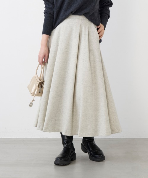 MICA&DEAL(マイカ&ディール)の「ウールタックフレアスカート(スカート・レディース・ライトグレー/ブラック×ホワイト/ブラック・FREE)」の12枚目の写真